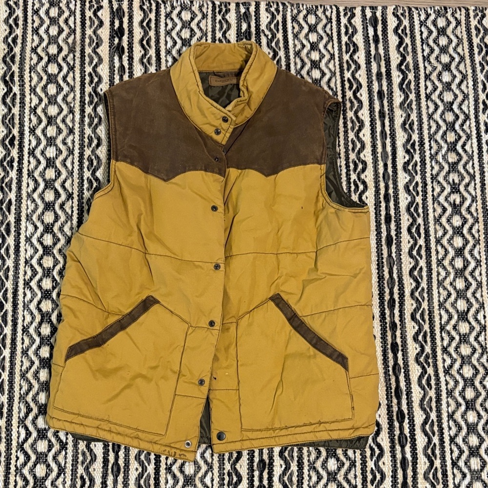 Vintage Brown and Tan Puffer Vest